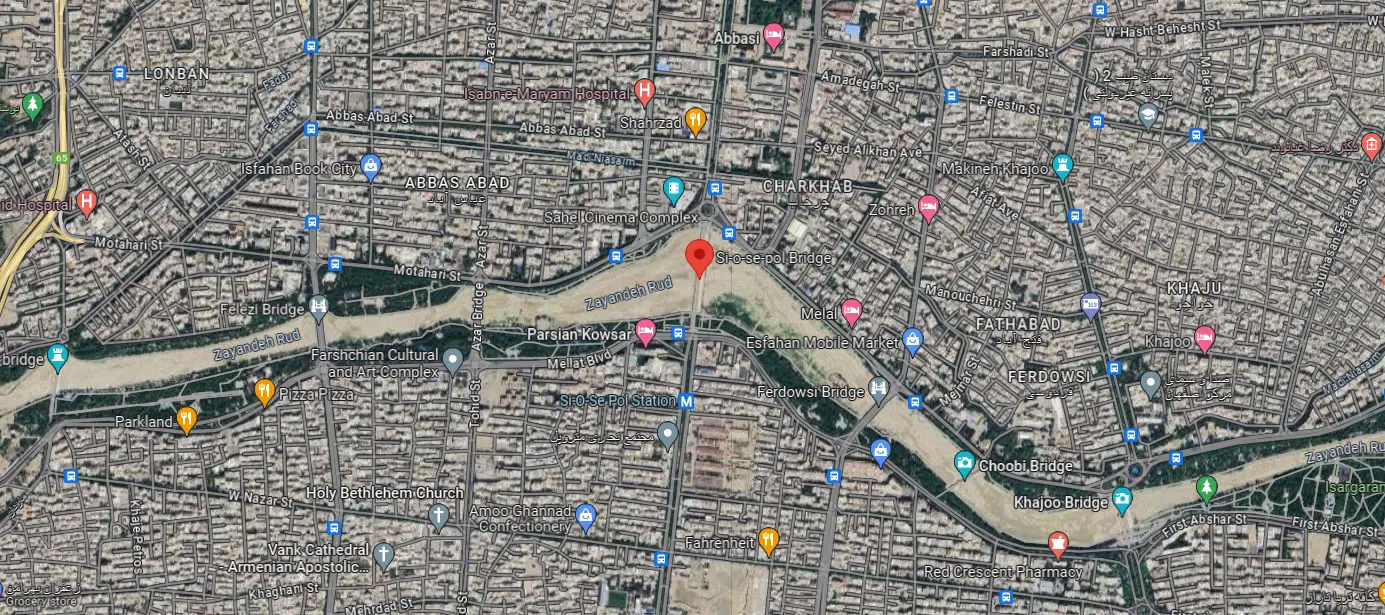 نقشه سی و سه پل اصفهان 5455455412053
