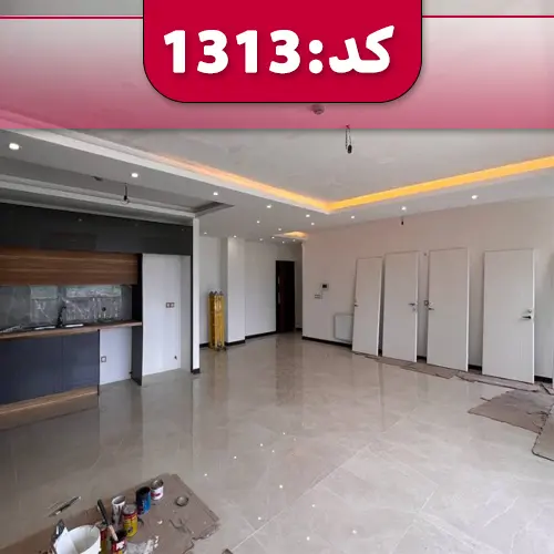 نمایی از نشیمن با فضایی باز آپارتمان در شهر رضا 54545