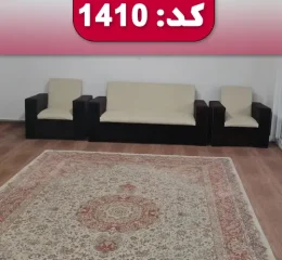 اتاق پذیرایی با مبلمان سیاه سفید و کولر آپارتمان در اصفهان 415463