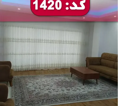 اتاق پذیرایی فرش شده و کفپوش پارکت با مبلمان قهوه ای رنگ آپارتمان در اصفهان 4685478