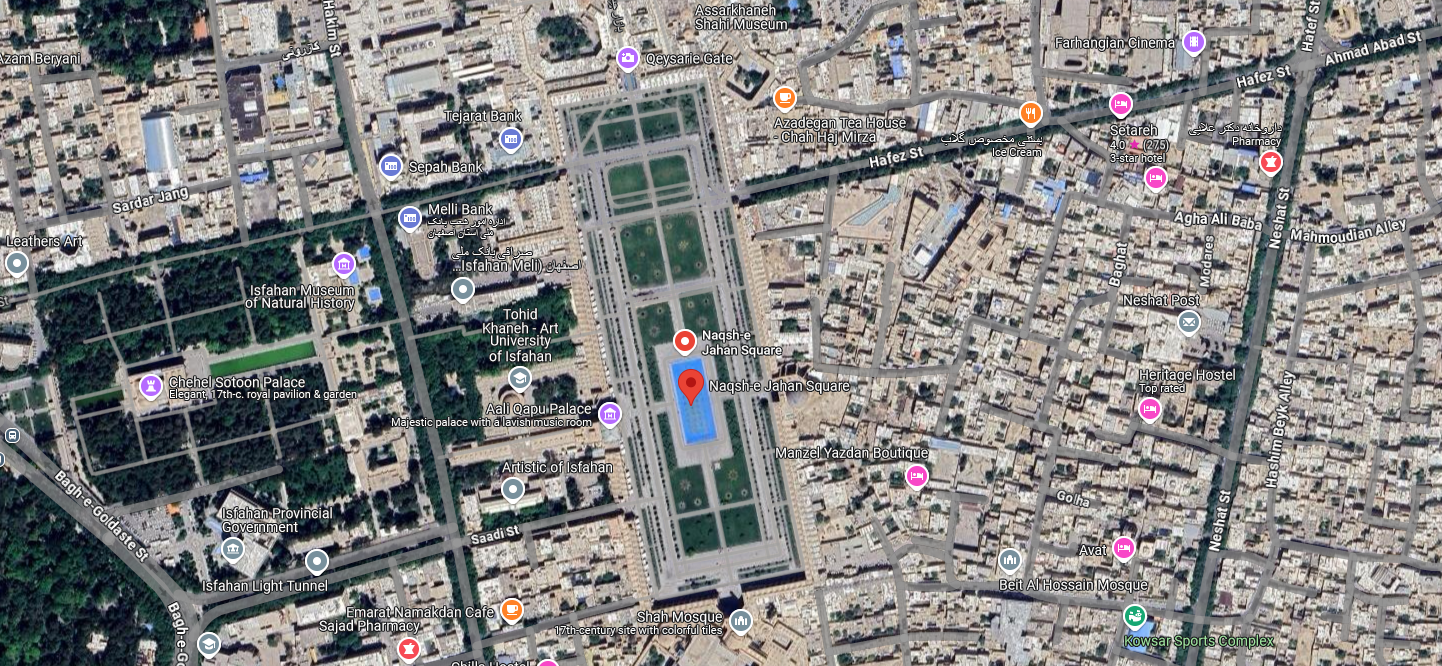 نقشه‌ی میدان نقش جهان در اصفهان 387483545