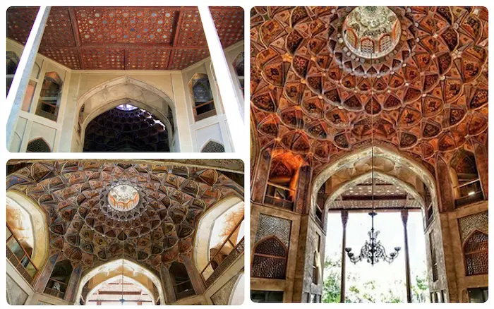 نمای داخلی سقف های منقش شده کاخ هشت بهشت اصفهان 15215